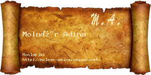 Molnár Adina névjegykártya